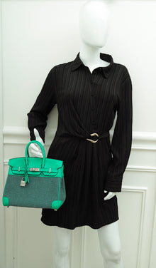 Hermes Tricolor Birkin 25 Swift Toile Quadrille Bag