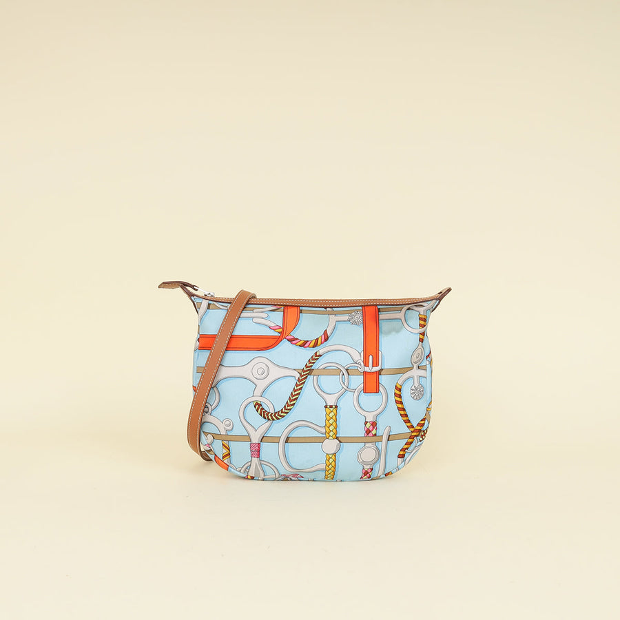 Hermes Tricolor "Panoplie Equestre" Printed Sursoie To Go Pouch
