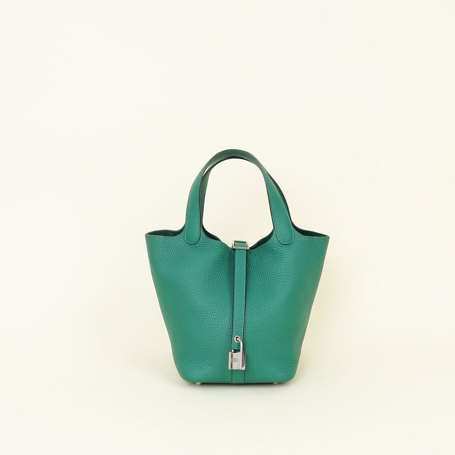 Hermes Vert Jade Picotin Lock 18 Bag