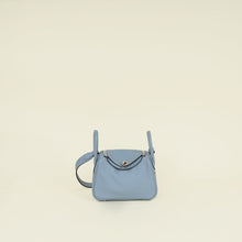 Hermes Bleu Lin Mini Lindy Bag