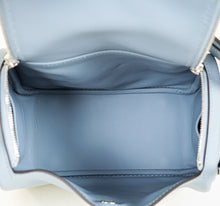 Hermes Bleu Lin Mini Lindy Bag