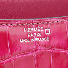 Hermes Rose Pourpre Shiny Alligator Constance 18 Bag