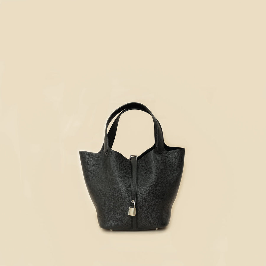 Hermes Noir Picotin Lock 22 Bag