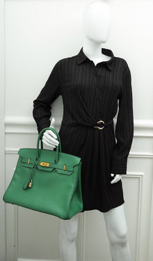 Hermes Vert Bengal Retourne Birkin 35 Bag