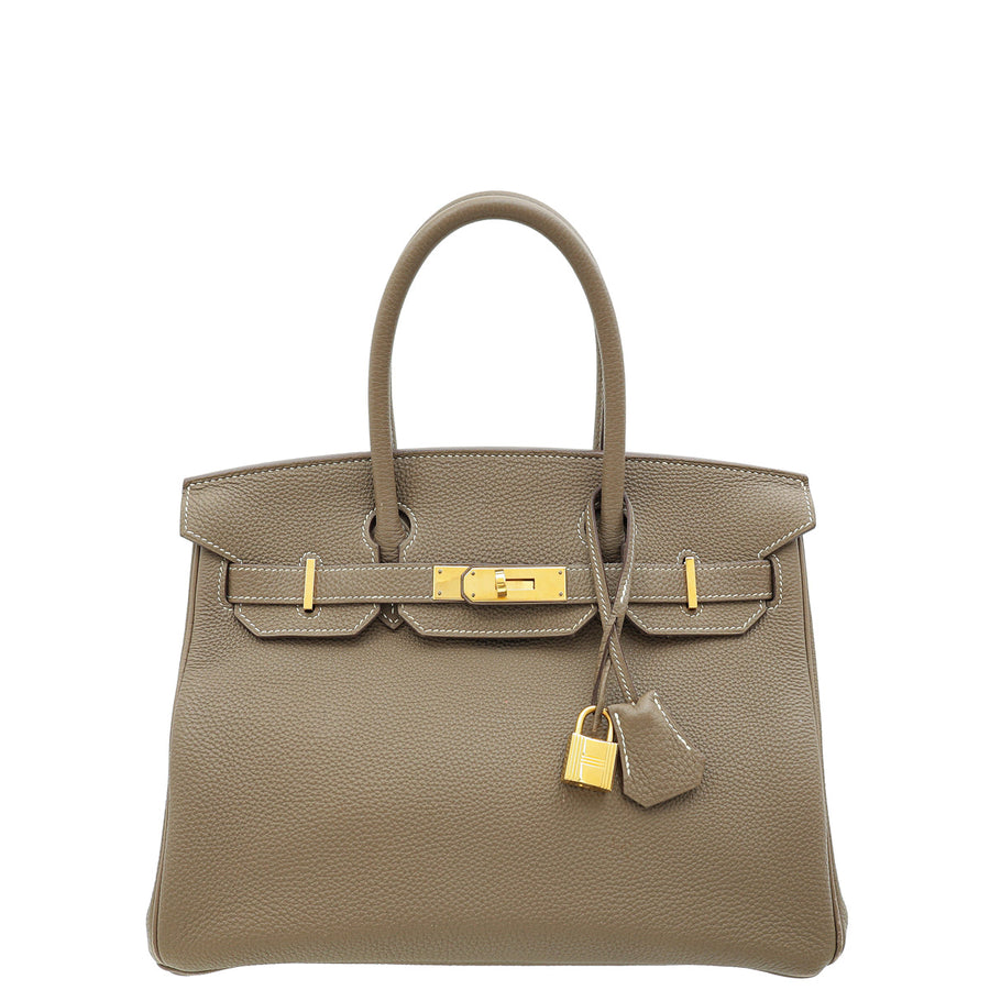 Hermes Etoupe Retourne Birkin 30 Bag