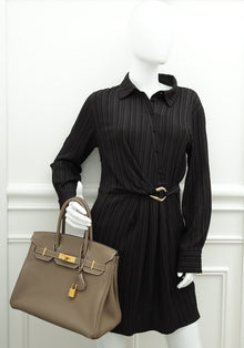 Hermes Etoupe Retourne Birkin 30 Bag