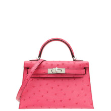 Hermes Rose Ostrich Tyrine Mini Kelly Bag
