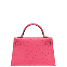 Hermes Rose Ostrich Tyrine Mini Kelly Bag