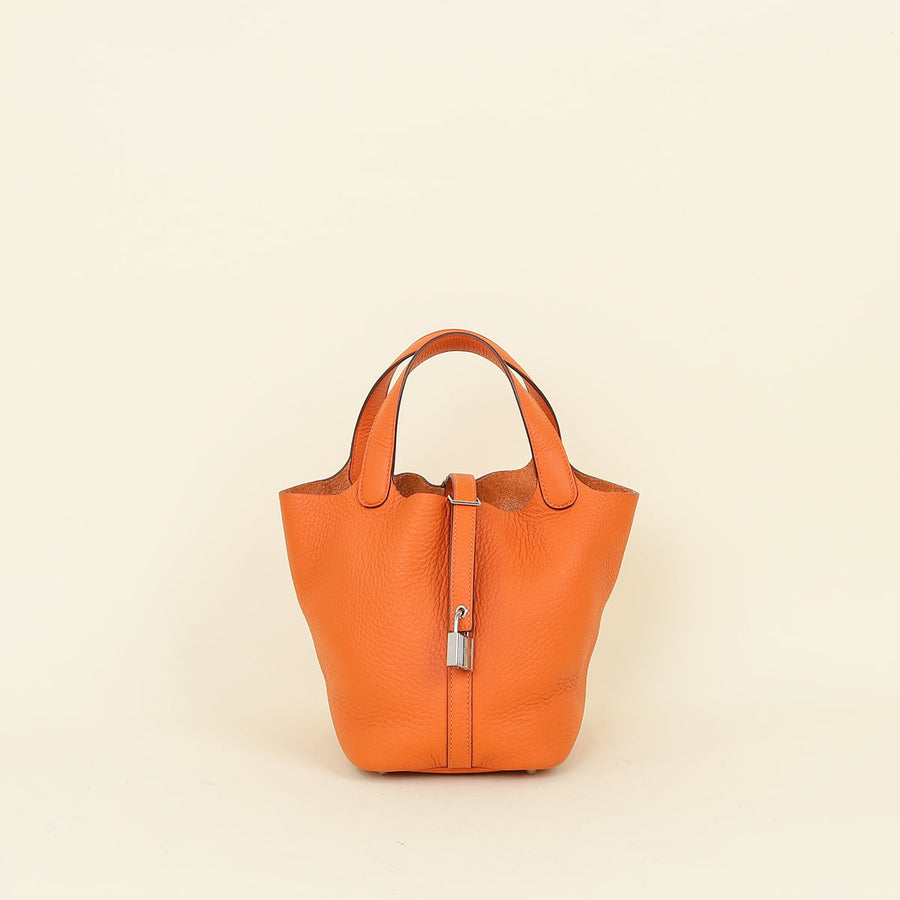 Hermes Orange Picotin Lock 18 Bag