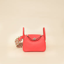 Hermes Rose Texas Lindy Mini Bag W/ Sangle Maxi Quadrille Strap