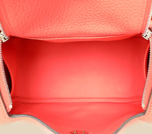Hermes Rose Texas Lindy Mini Bag W/ Sangle Maxi Quadrille Strap