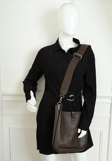 Hermes Chocolate Evelyne III PM Bag