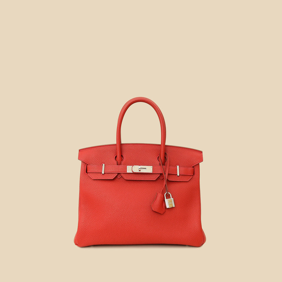 Hermes Vermillion Birkin 30 Bag