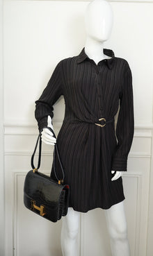 Hermes Noir Verso Shiny Alligator Constance 24 Bag