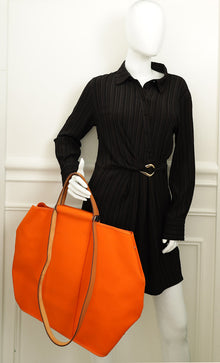 Hermes Orange Toile Cabag 42 GM Bag
