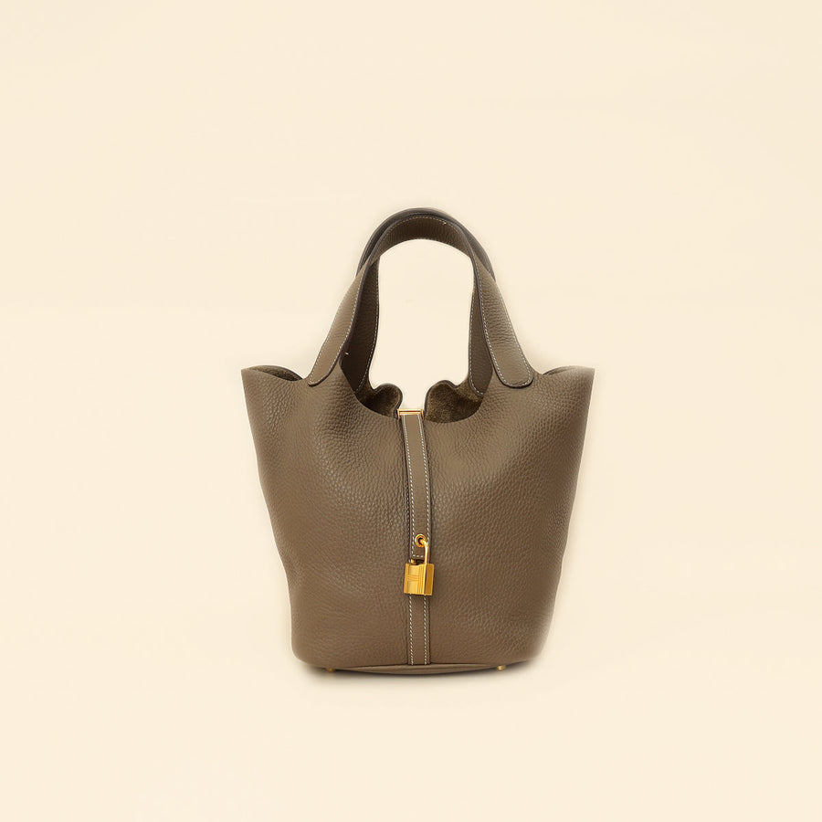 Hermes Etoupe Picotin Lock 22 Bag
