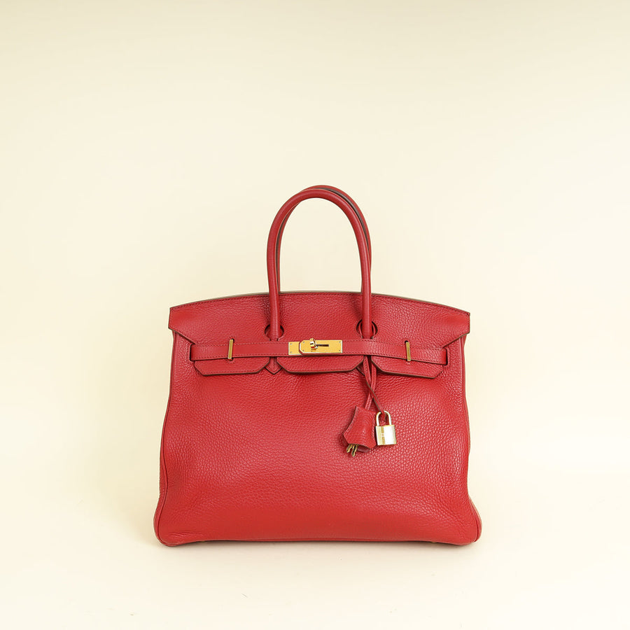 Hermes Rouge Venetian Birkin 35 Bag