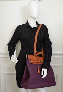 Hermes Bicolor Vache Hunter Toile Sellier Herbag GM Bag
