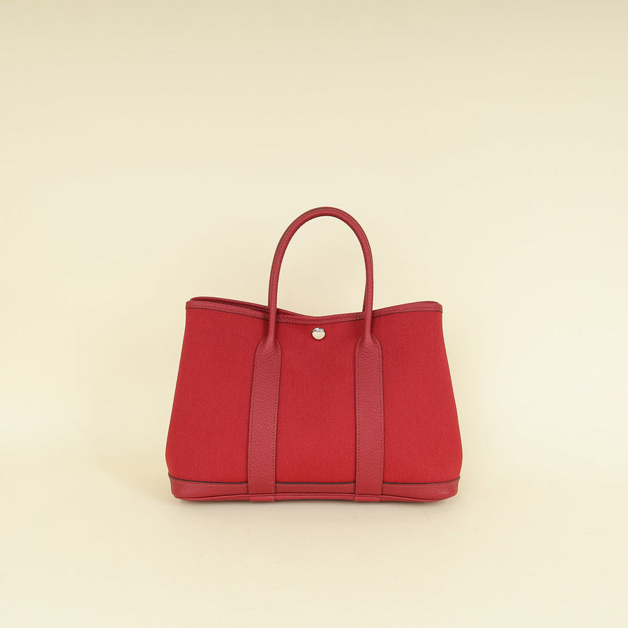 Hermes Rouge H Garden Party TPM 30 Bag