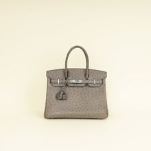 Hermes Gris Agate Ostrich Verso Birkin 30 Bag
