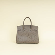 Hermes Gris Agate Ostrich Verso Birkin 30 Bag