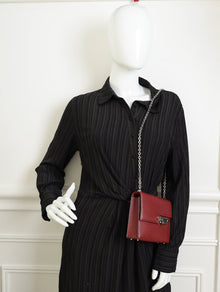 Hermes Rouge H Mini Verrou Chaine Bag