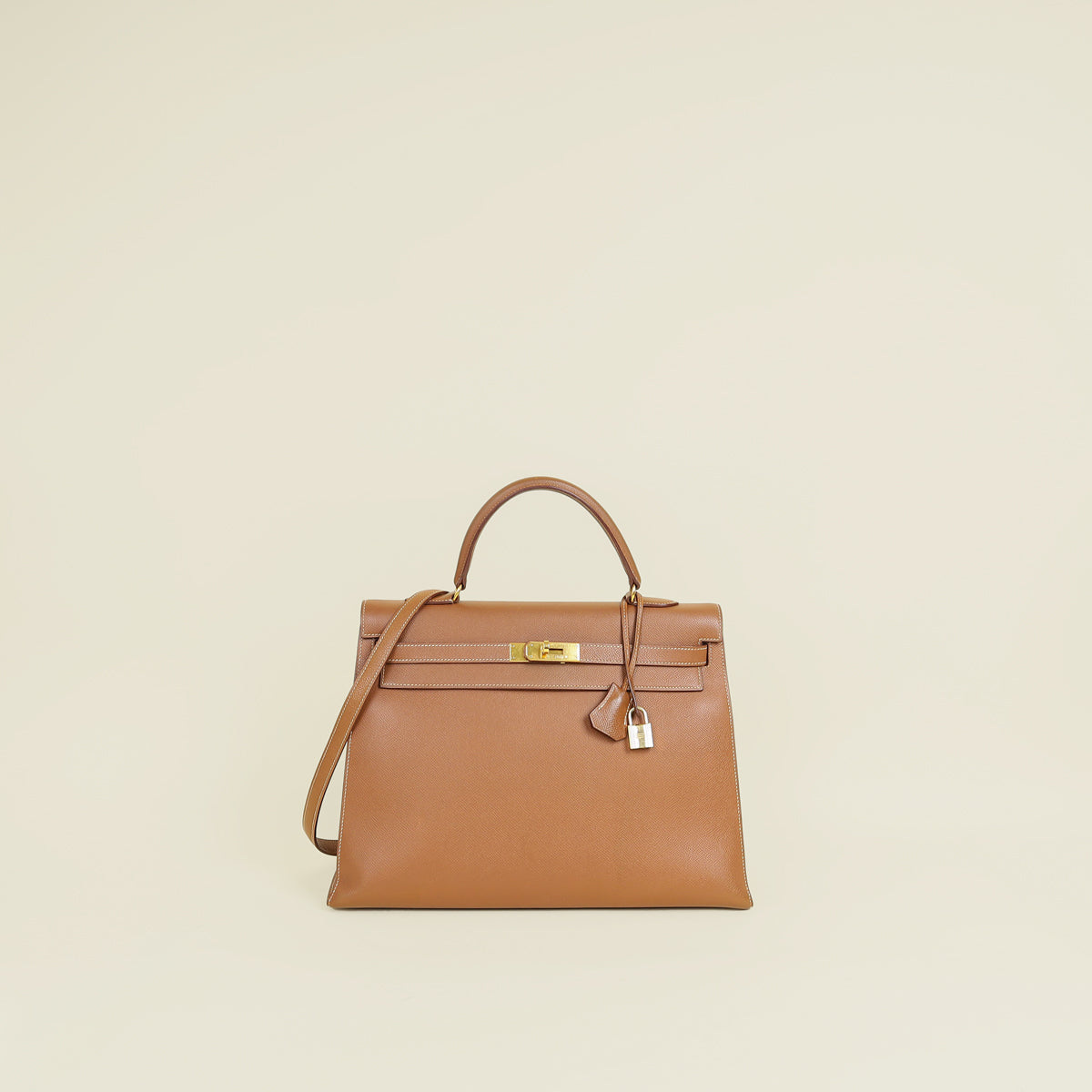 Hermes Gold Sellier Kelly 35 Bag
