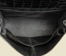 Hermes Noir Vintage Shiny Crocodile Kelly 32 Bag
