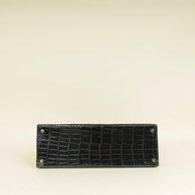 Hermes Noir Vintage Shiny Crocodile Kelly 32 Bag