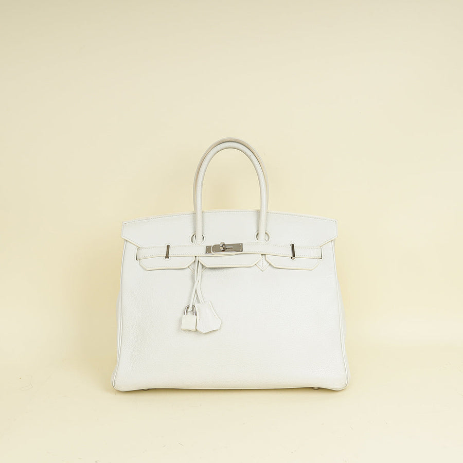 Hermes Blanc Retourne Birkin 35 Bag