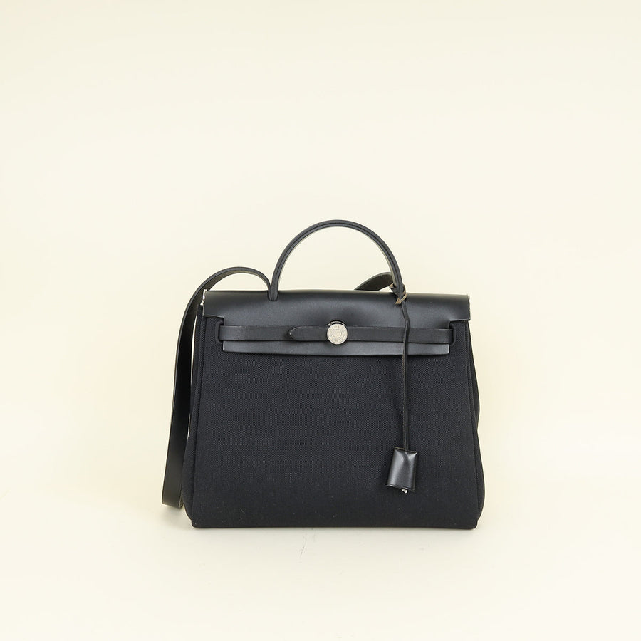 Hermes Noir Herbag Zip 31 PM Retourne Bag