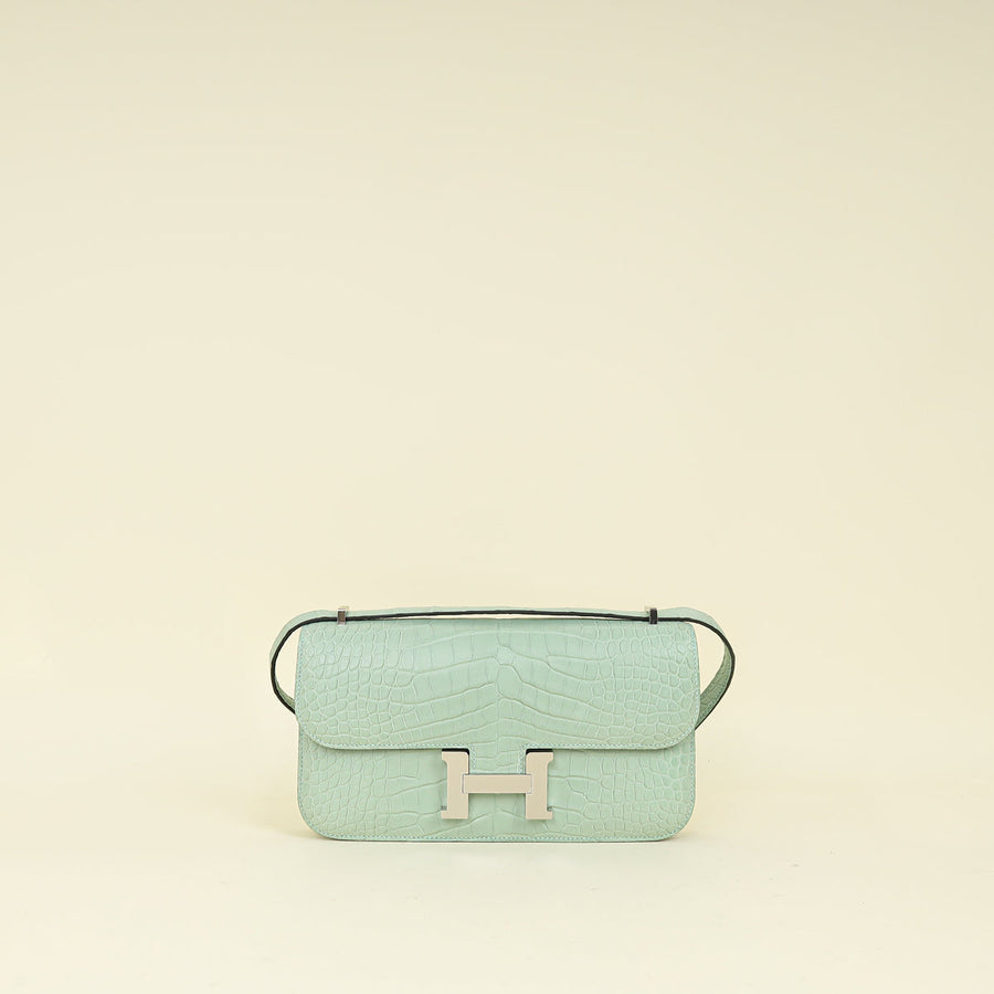 Hermes Vert D'ea Constance Elan Matte Mississippiensis Alligator Bag