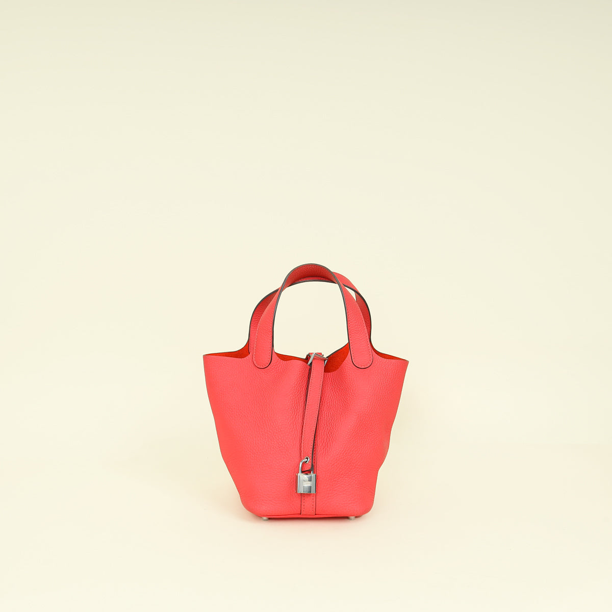 Hermes Rose Texas Picotin Lock 18 Clemence Bag