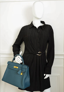 Hermes Bleu Colvert Kelly 32 Retourne Bag