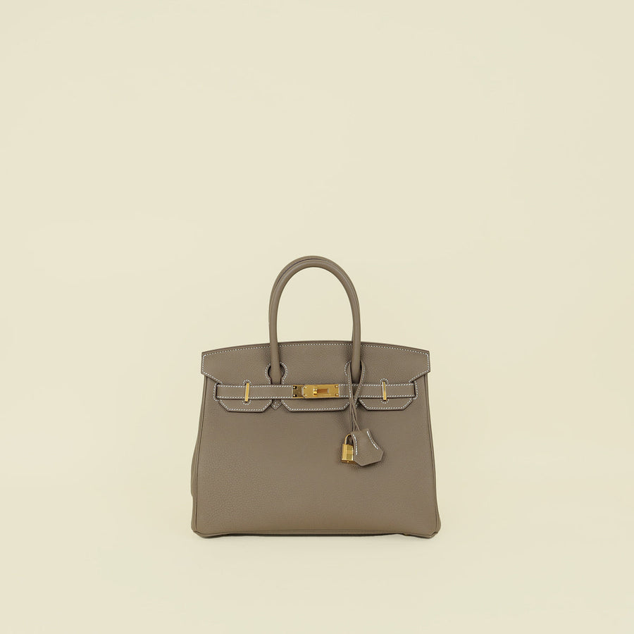 Hermes Etoupe Birkin 30 Bag