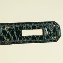 Hermes Vert Emerald Shiny Porosus Crocodile Birkin 35 Bag