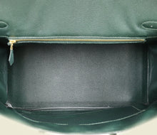 Hermes Vert Emerald Shiny Porosus Crocodile Birkin 35 Bag