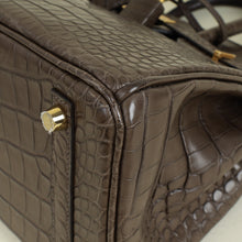 Hermes Gris Elephant 8C Matte Alligator Mississippiensis Birkin 25 Bag