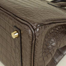 Hermes Gris Elephant 8C Matte Alligator Mississippiensis Birkin 25 Bag