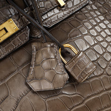 Hermes Gris Elephant 8C Matte Alligator Mississippiensis Birkin 25 Bag