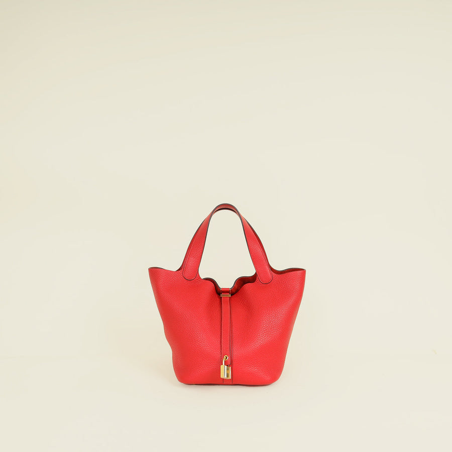 Hermes Rouge Casaque Picotin Lock 22 Bag