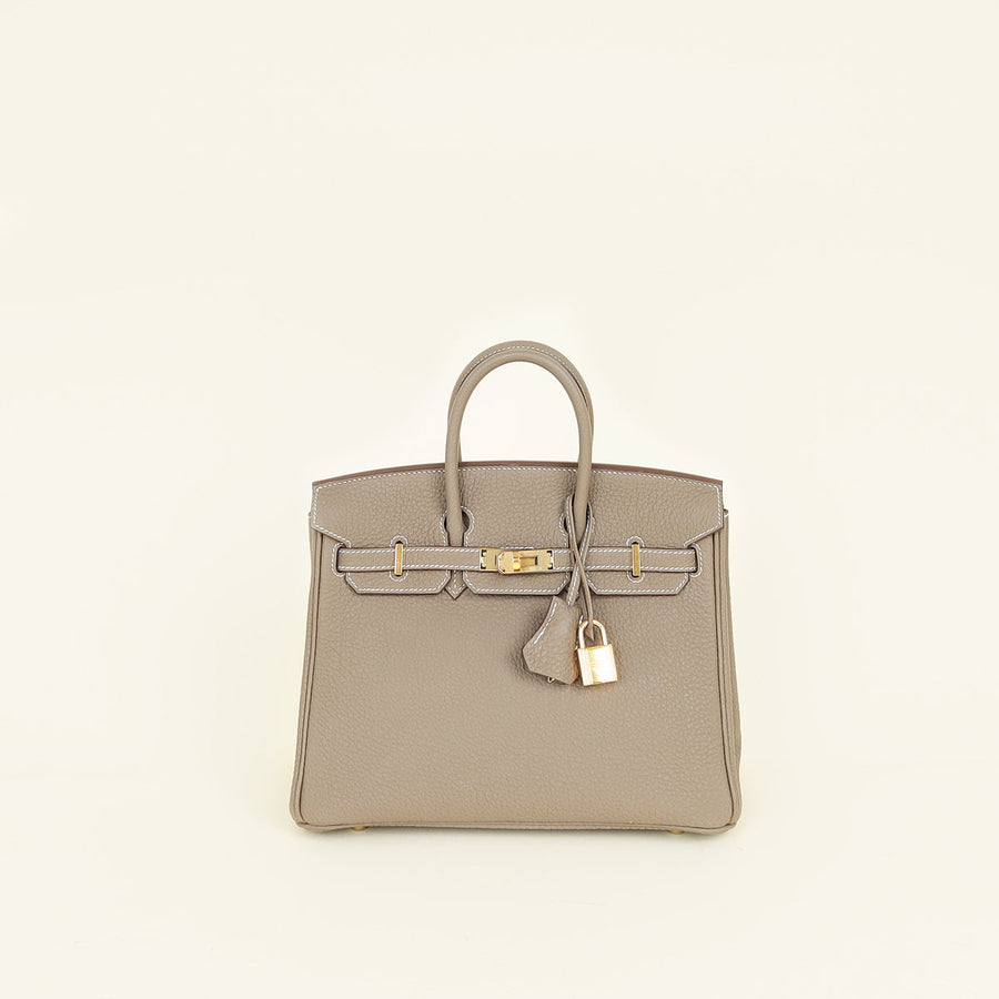 Hermes Etoupe Retourne Birkin 25 Bag