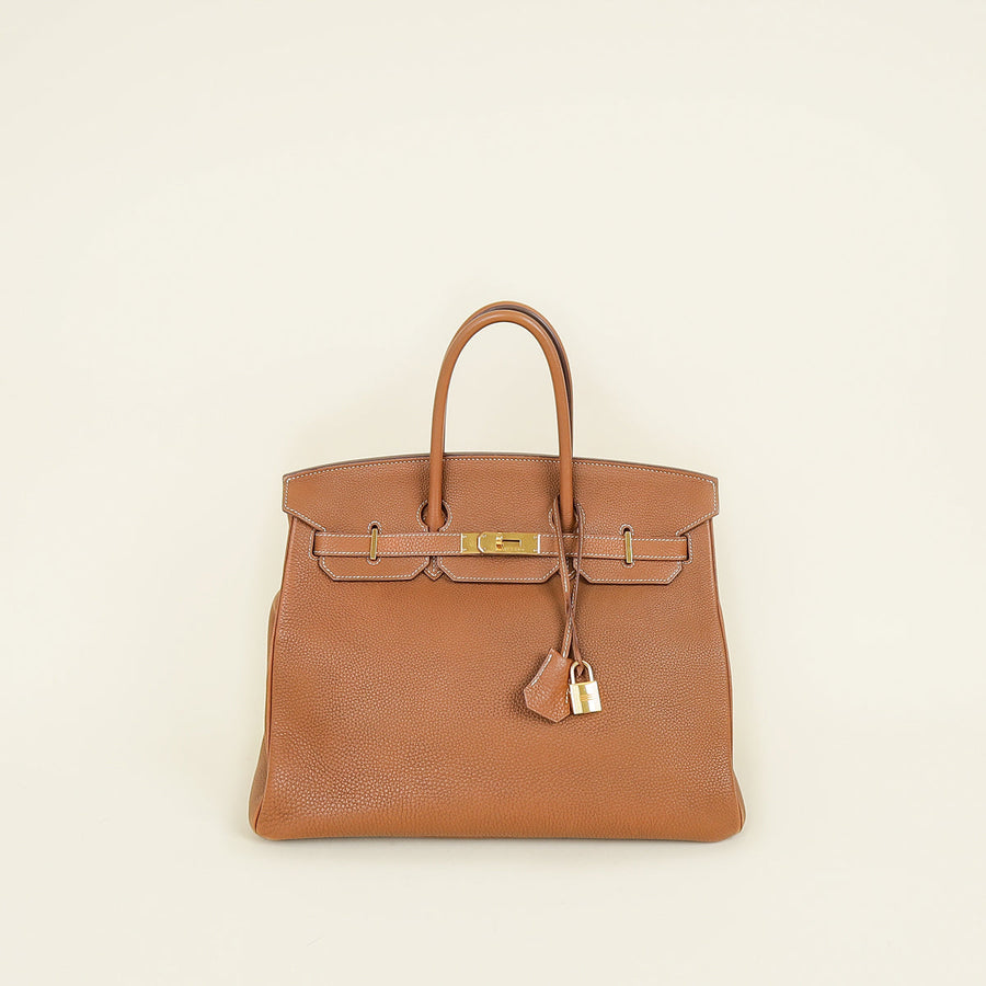 Hermes Gold Retourne Birkin 35 Bag