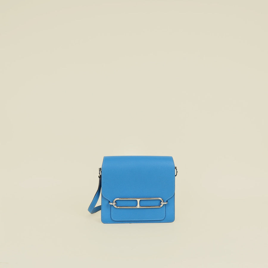Hermes Bleu Zanzibar Roulis Mini Evercolor Bag