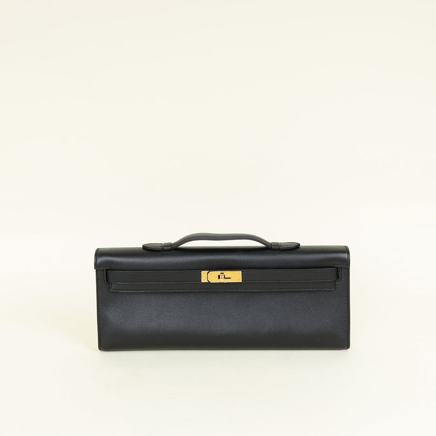 Hermes Noir Kelly Cut Clutch