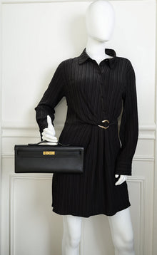Hermes Noir Kelly Cut Clutch