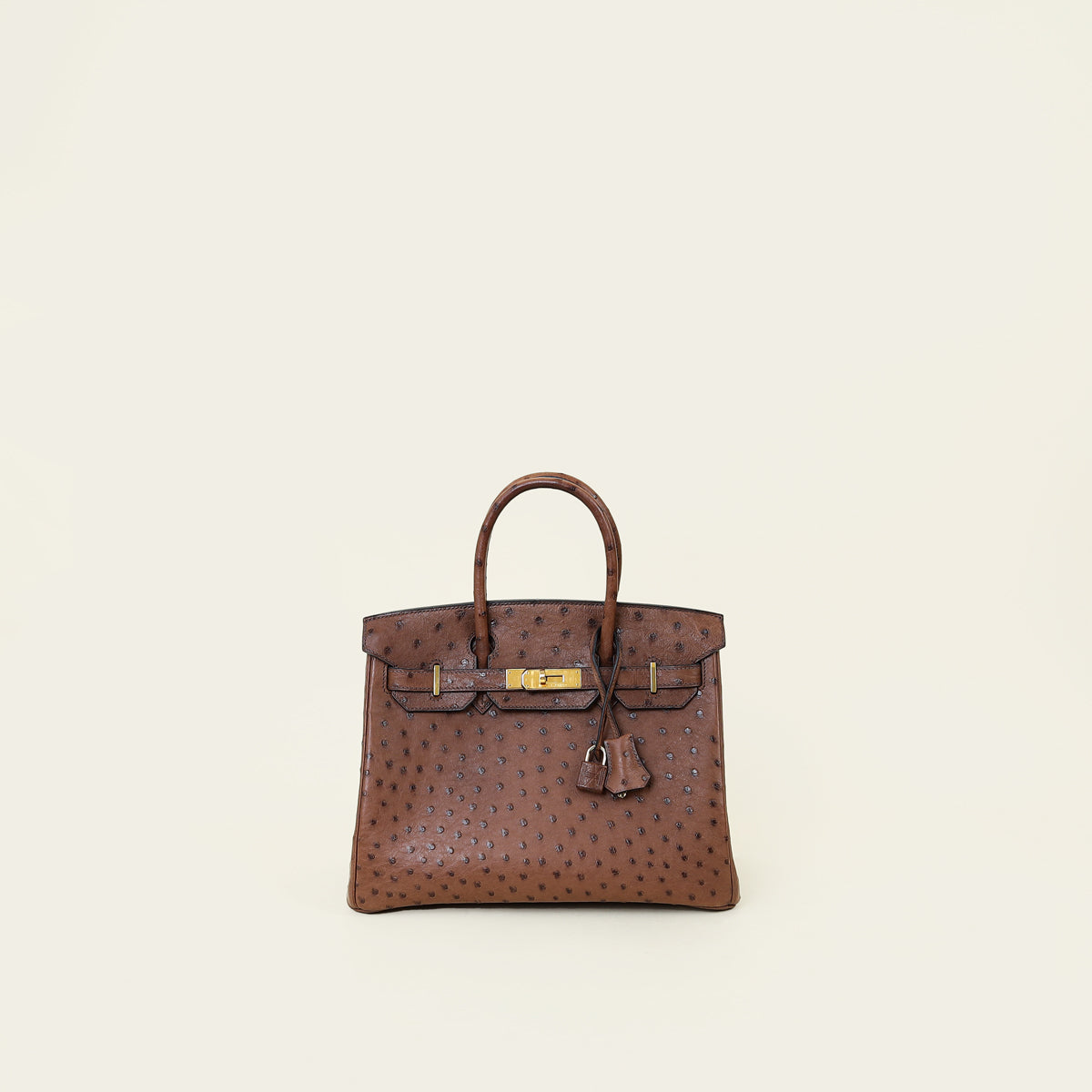 Hermes Maroon Fonce Ostrich Birkin 30 Bag