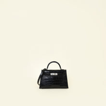 Hermes Noir Mini Kelly Sellier Alligator Bag