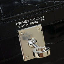 Hermes Noir Mini Kelly Sellier Alligator Bag