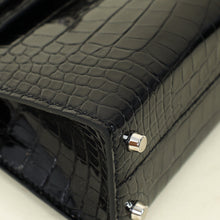 Hermes Noir Mini Kelly Sellier Alligator Bag